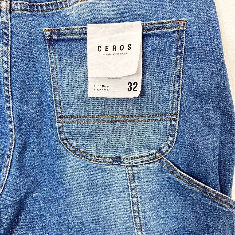 CEROS Carpenter Jeans High Rise‎ Distressed Denim Straight Leg Blue Size 32 - Picture 5 of 6